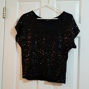 Metaphor black sequin shirt
